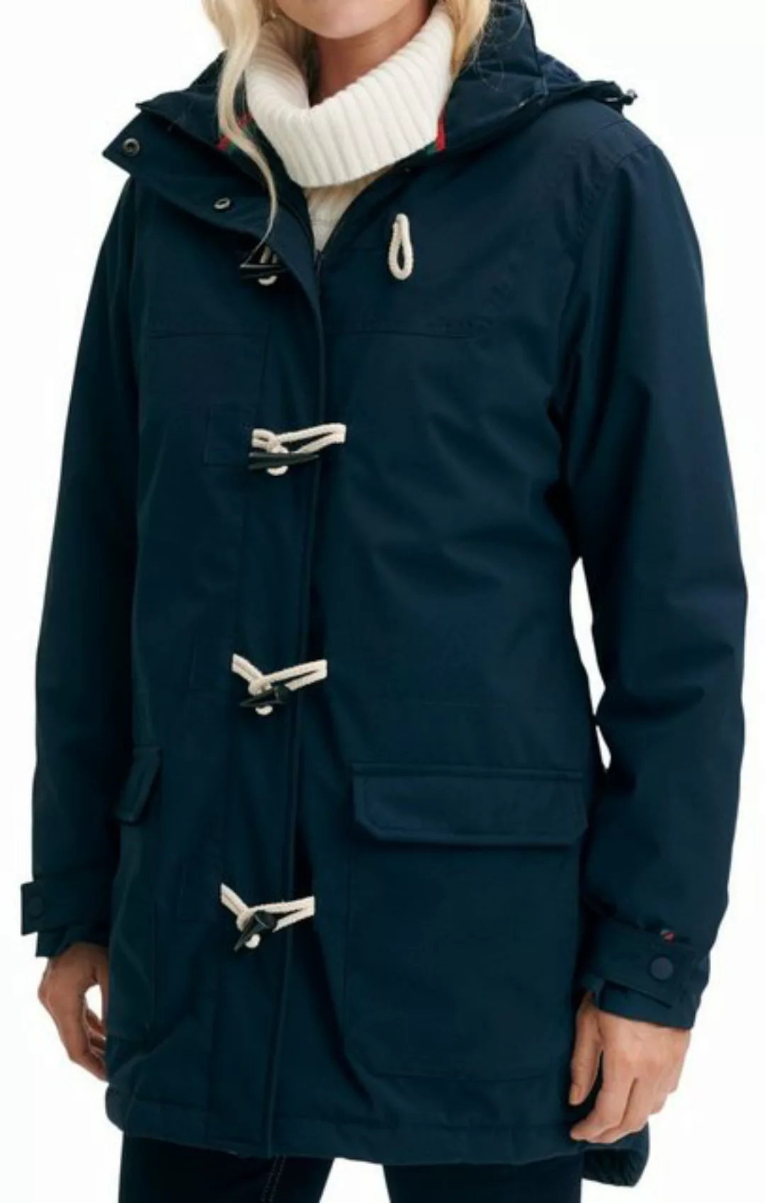 REDGREEN Dufflecoat mit verstellbarer & abnehmbarer Kapuze dark navy Svea günstig online kaufen