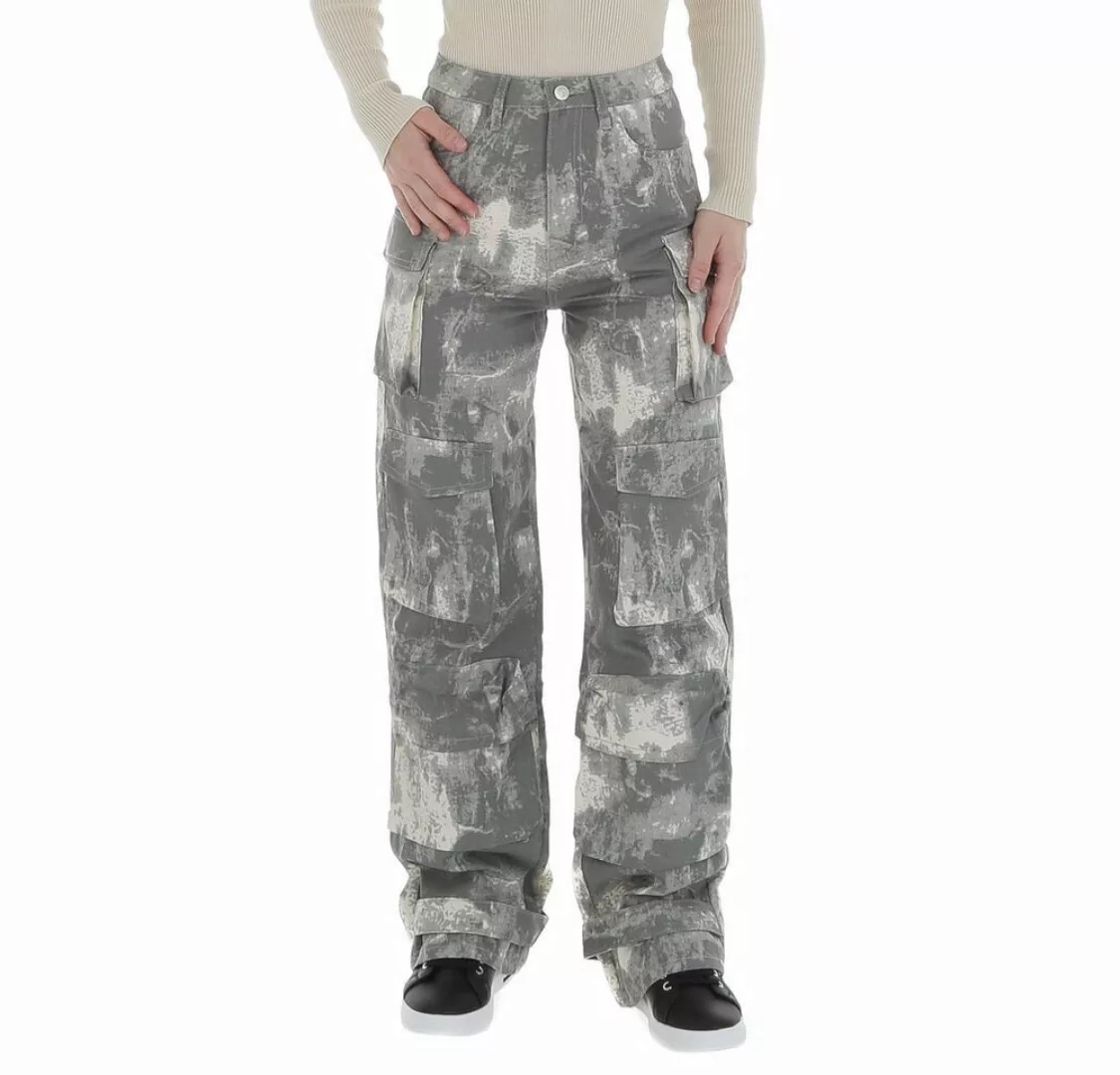 Ital-Design Cargohose Damen Freizeit (86746086) Camouflage Stoffhose in Gra günstig online kaufen