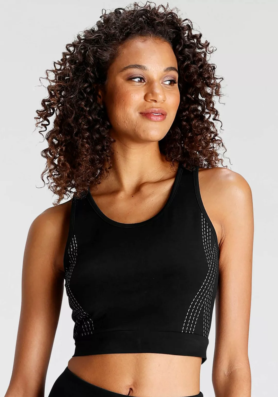 LASCANA ACTIVE Crop-Top, mit reflektierendem Druck günstig online kaufen