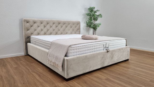 BettCo Stauraumbett Polsterbett Bett mit Bettkasten Stella (in Altweiß Velo günstig online kaufen