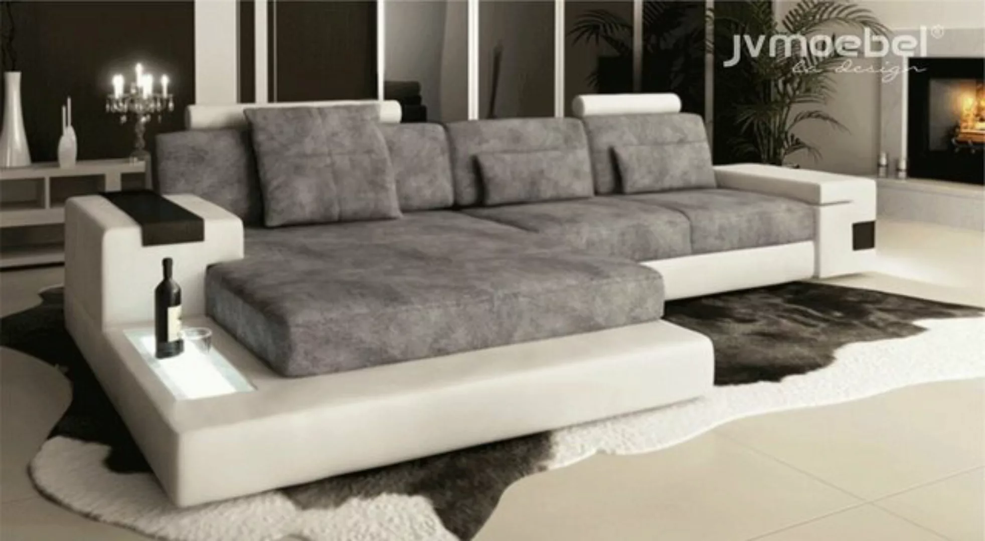 JVmoebel Ecksofa Ecksofa Wohnzimmer L-Form Polster Sofa TextilLeder Design, günstig online kaufen