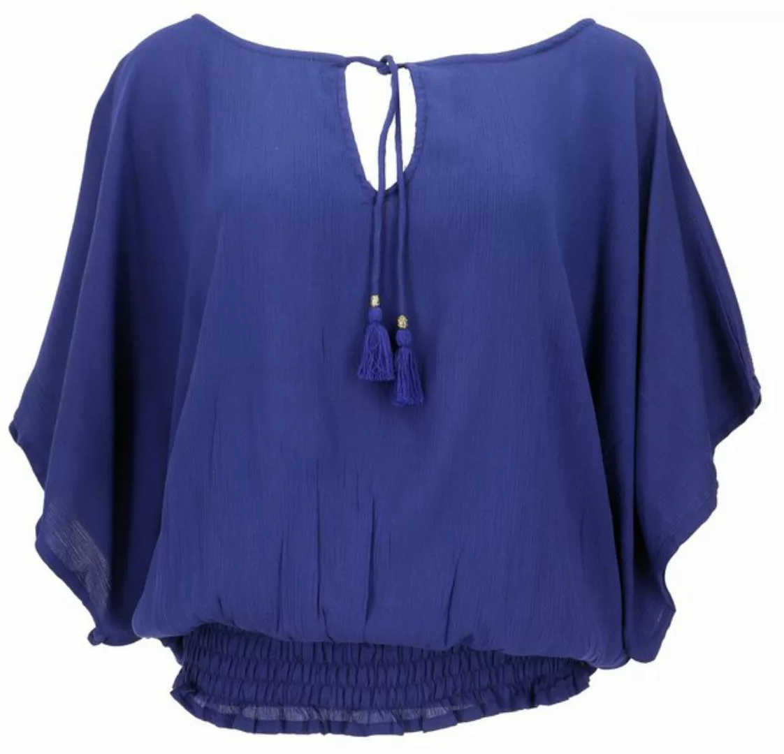 Guru-Shop Longbluse Luftige Boho Bluse, Maxibluse mit Fledermaus.. günstig online kaufen