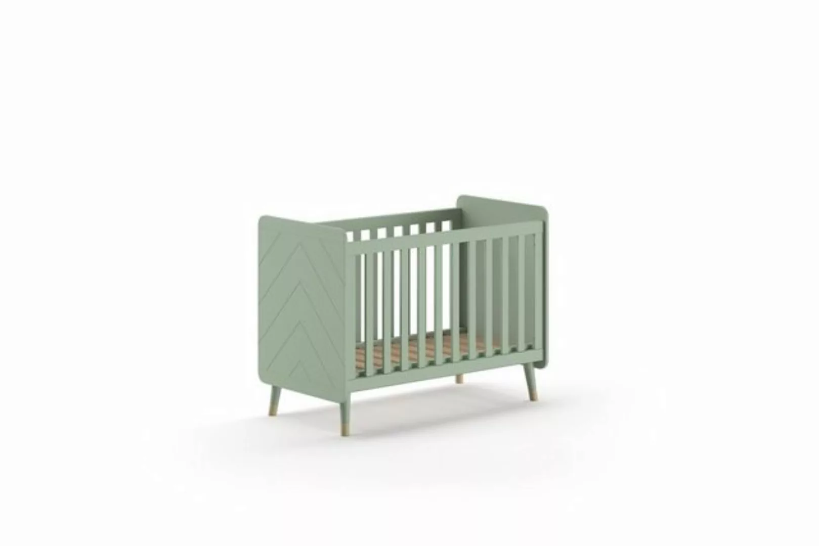 Vipack Babybett BILLY, in Olive Grün, MDF - 123,6x96x68cm (BxHxT) günstig online kaufen