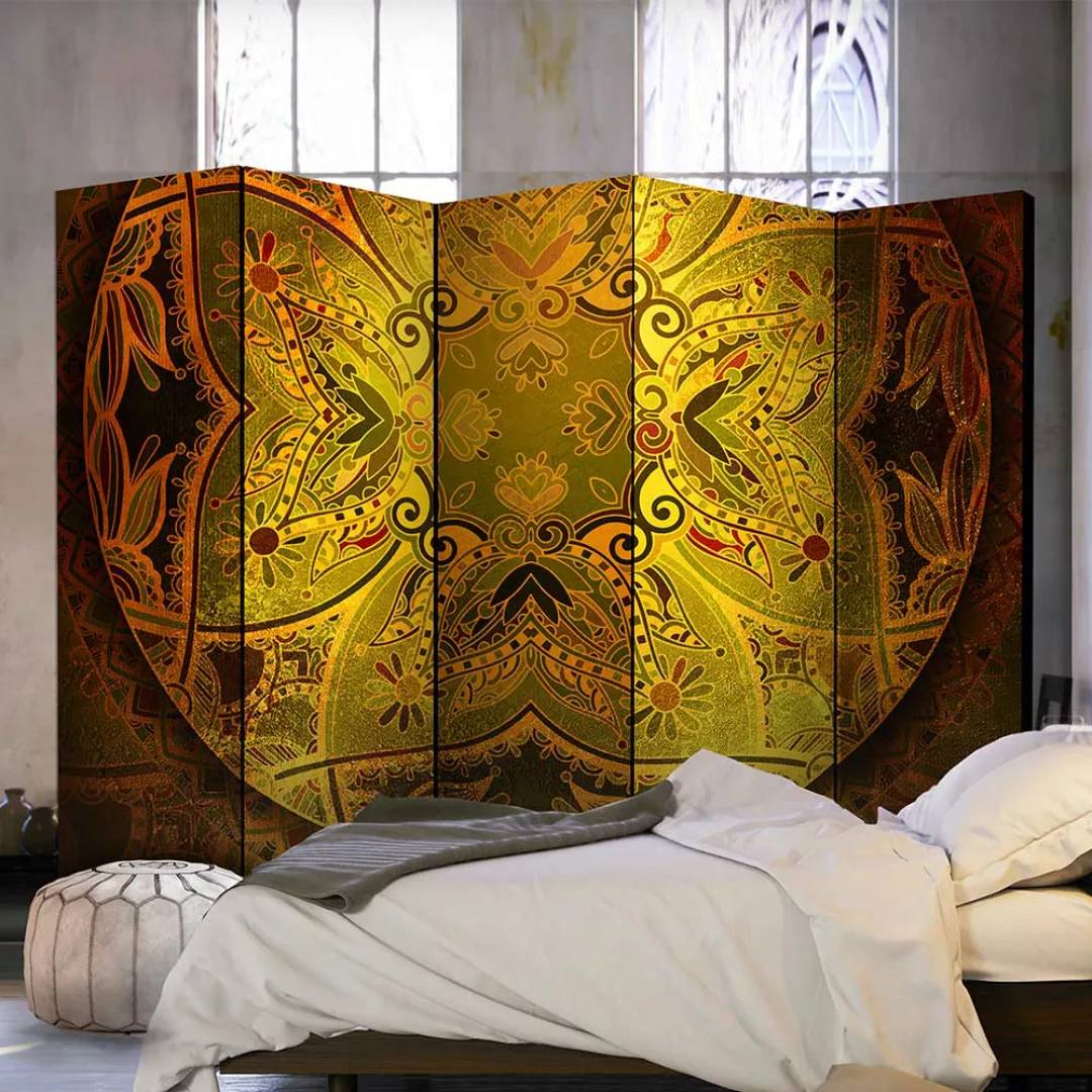 Mandala Paravent im orientalischen Stil Leinwand und Holz günstig online kaufen