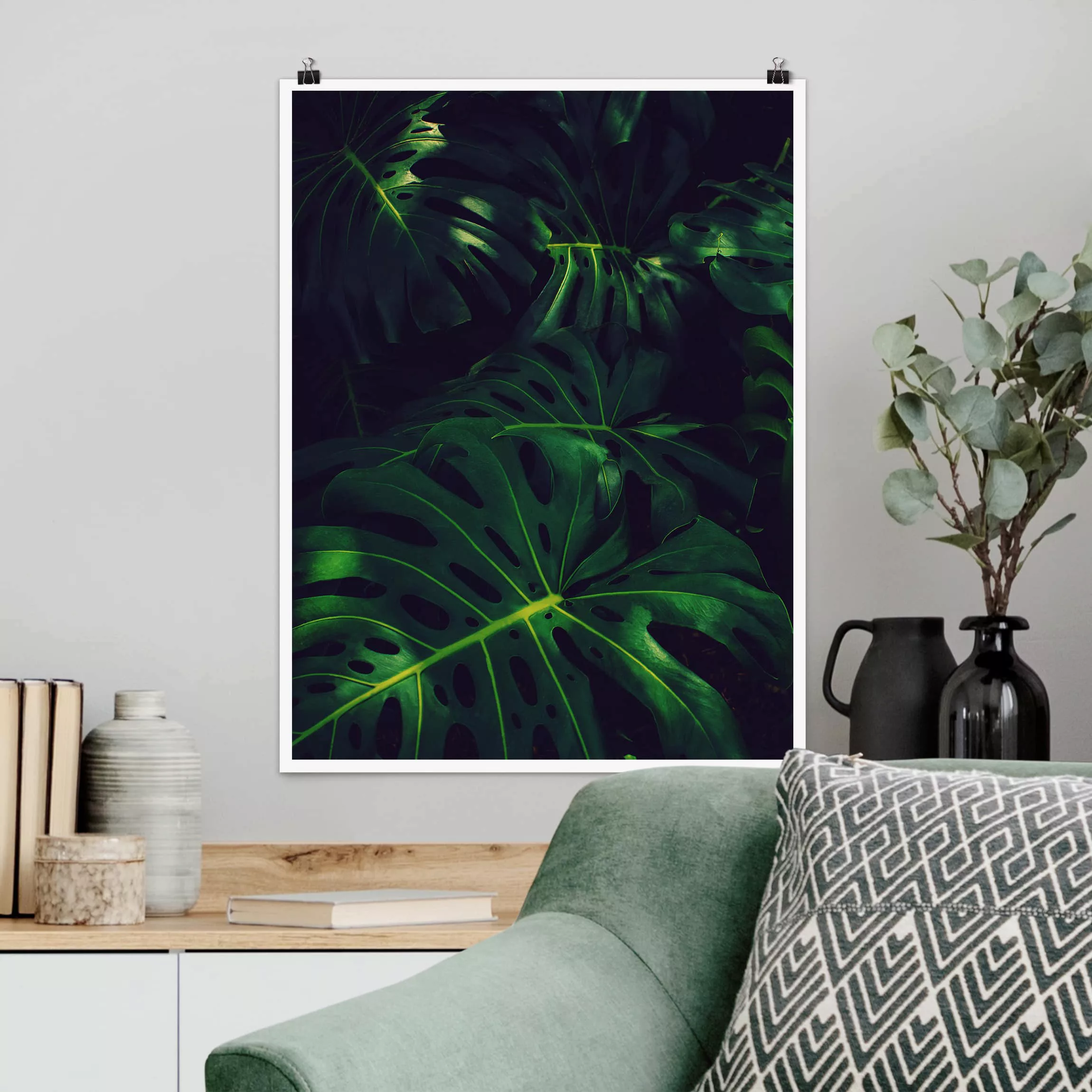 Poster Blumen - Hochformat Monsteradschungel günstig online kaufen