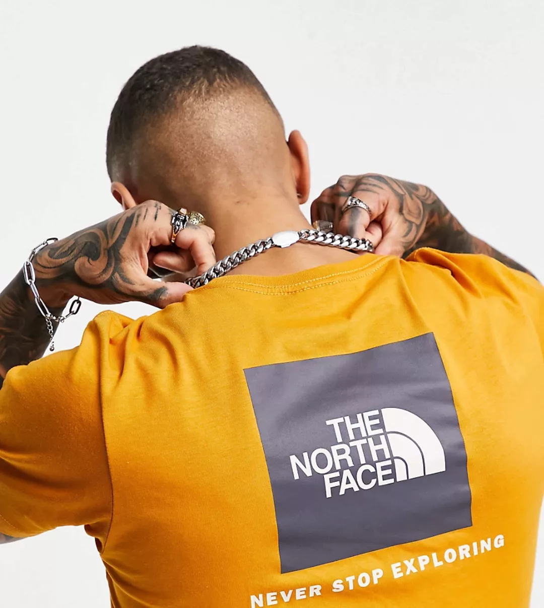 The North Face – Red Box – T-Shirt in Gelb/Grau, exklusiv bei ASOS günstig online kaufen