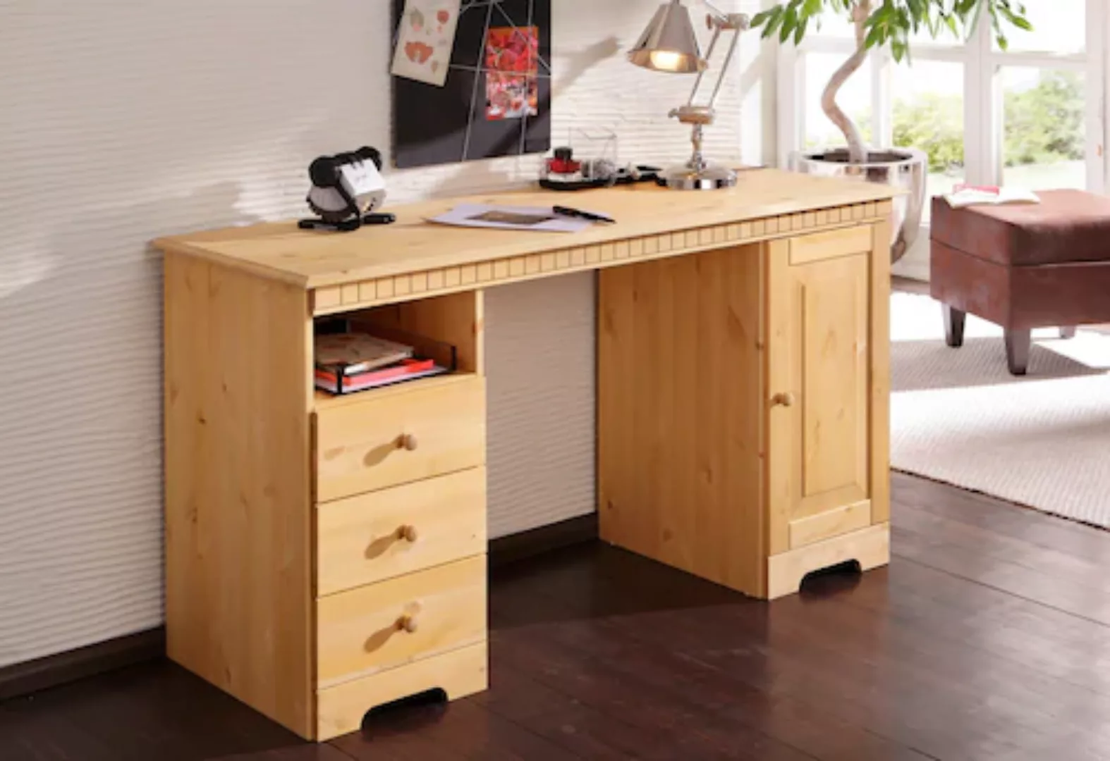 Home affaire Schreibtisch "Lisa", aus Massivholz, in verschiedenen Farbvari günstig online kaufen