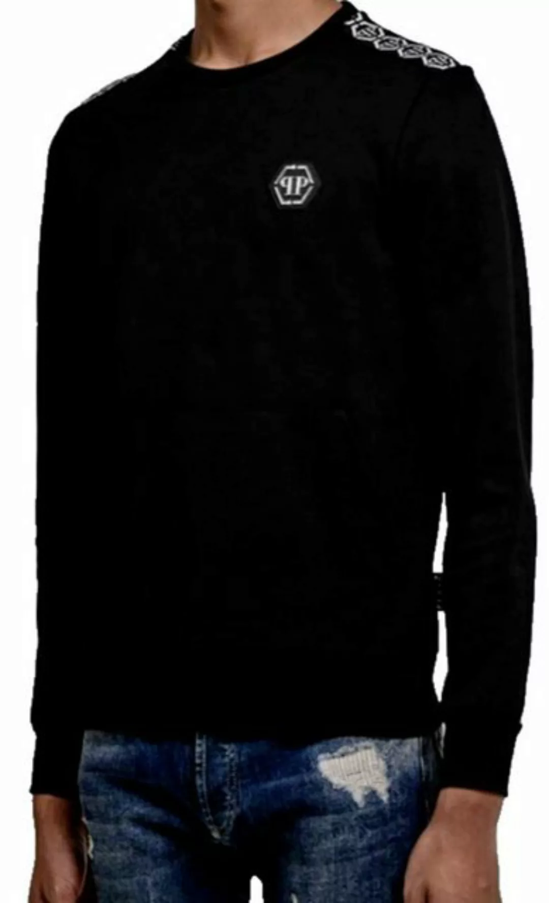 PHILIPP PLEIN Sweatshirt Sweatshirt Sweater Tape Logo Pulli Pullover eine K günstig online kaufen