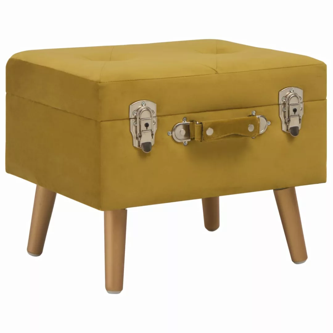 Hocker Mit Stauraum 40 Cm Senfgelb Samt günstig online kaufen