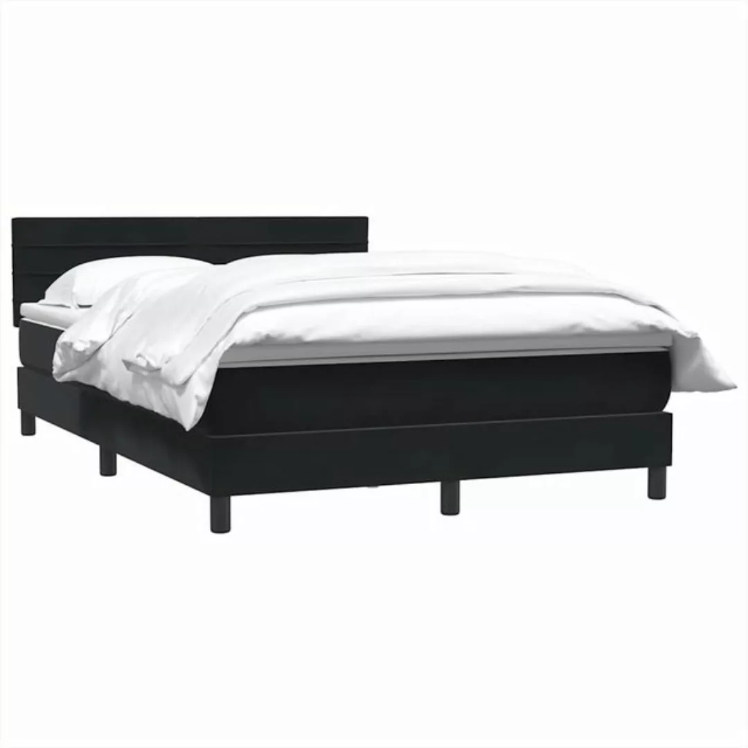 vidaXL Bett Boxspringbett mit Matratze Schwarz 160x210 cm Samt günstig online kaufen