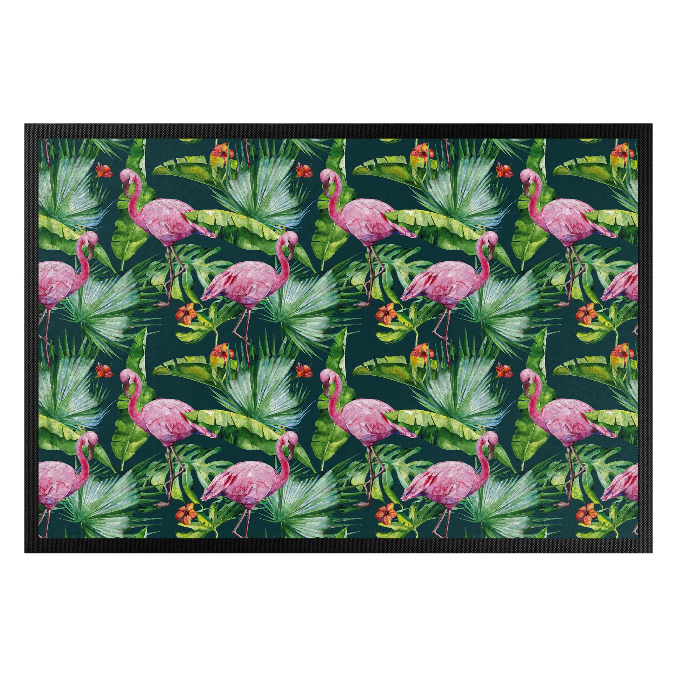 Fußmatte Blumen Tropical Flamingo pattern günstig online kaufen