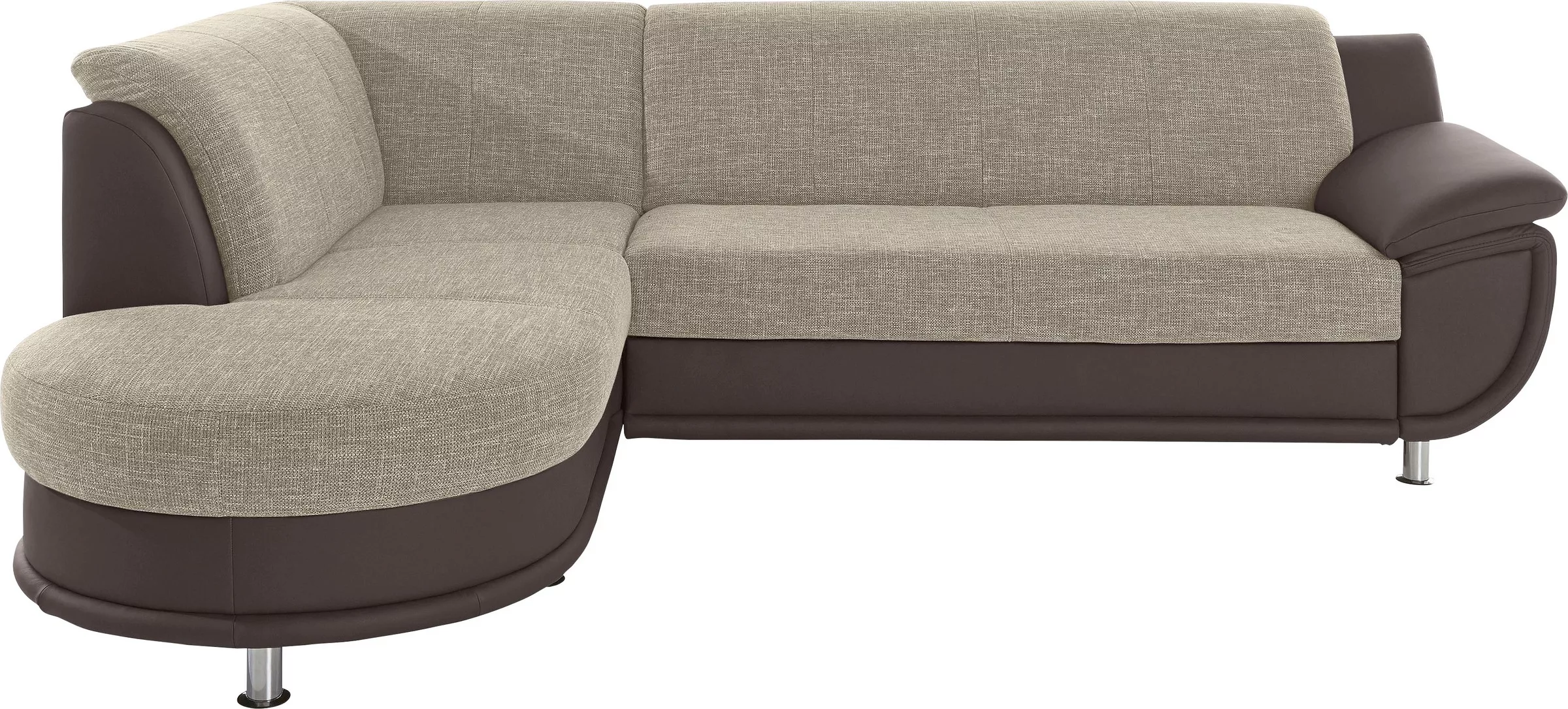TRENDMANUFAKTUR Ecksofa »Rondo 3, zeitlos und bequem, Materialmix, breite A günstig online kaufen