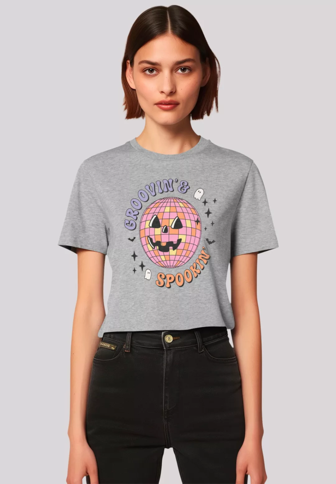 F4NT4STIC T-Shirt "Retro Halloween Groovin and spookin Disco ball", Premium günstig online kaufen