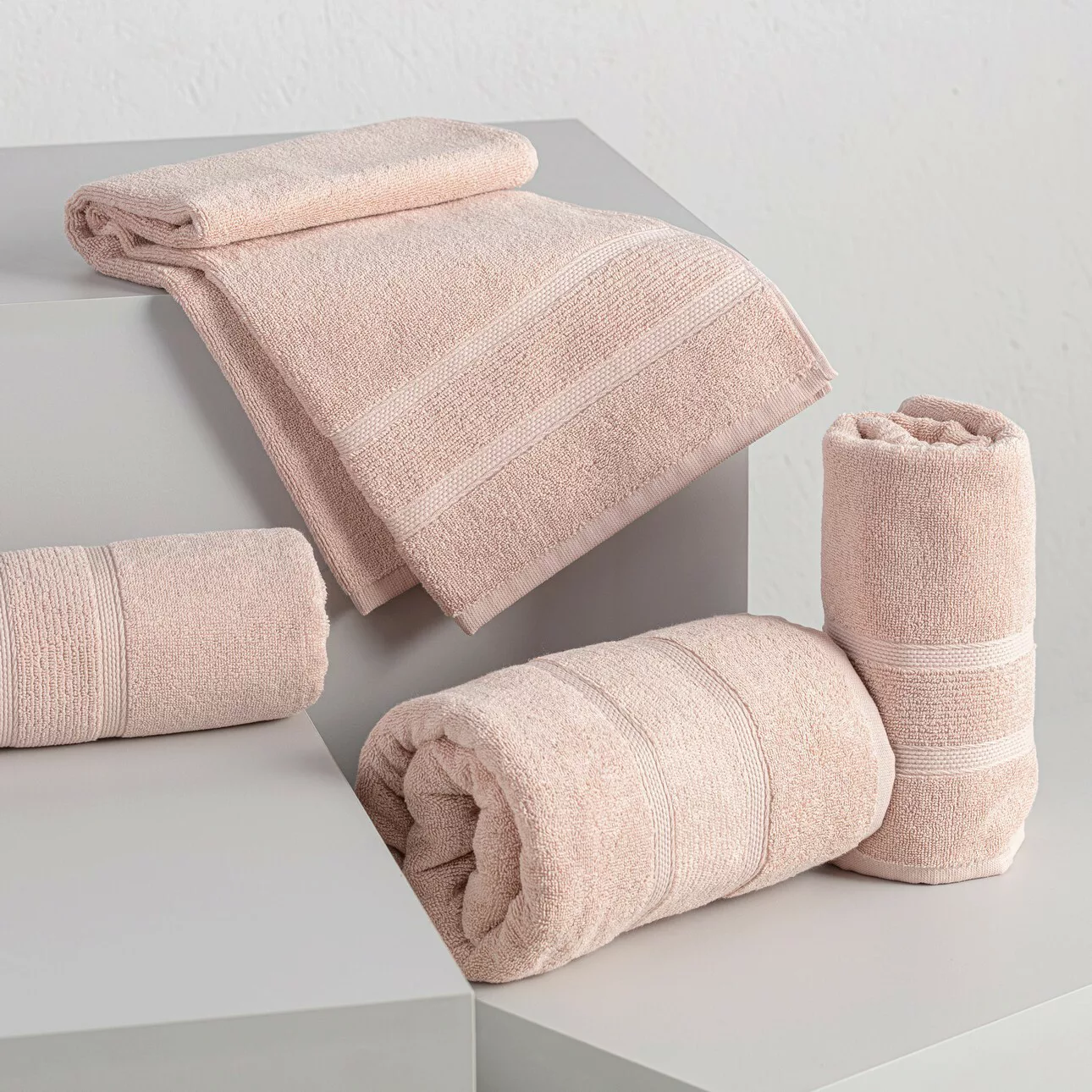 Handtuch-Set Magnus 3 Stck. pink, 50 x 90 / 70 x 140 cm günstig online kaufen