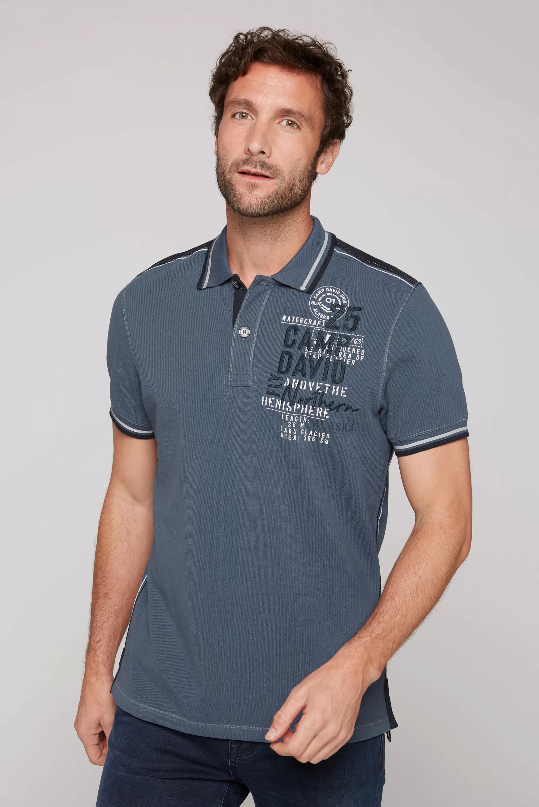 CAMP DAVID Poloshirt mit Label-Applikationen günstig online kaufen