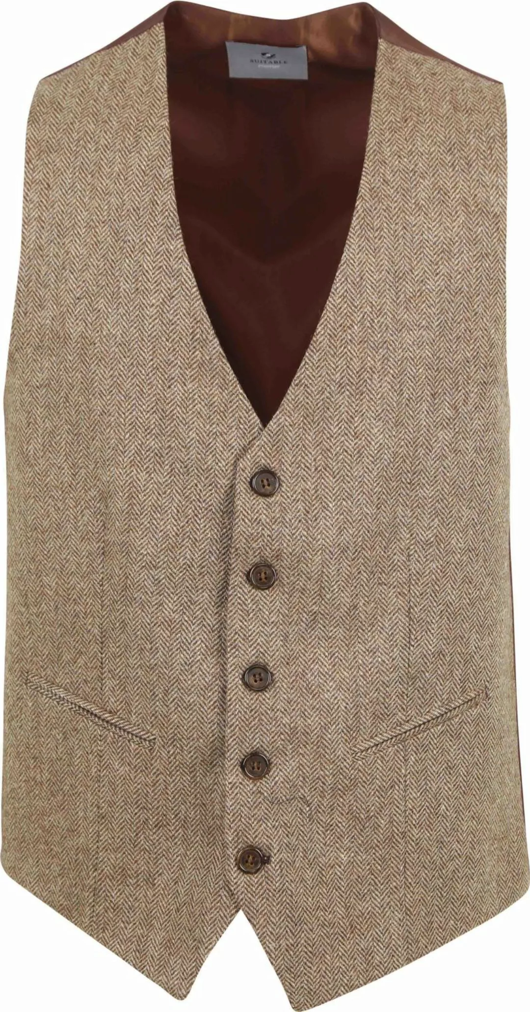 Suitable Weste Tweed Beige - Größe 50 günstig online kaufen