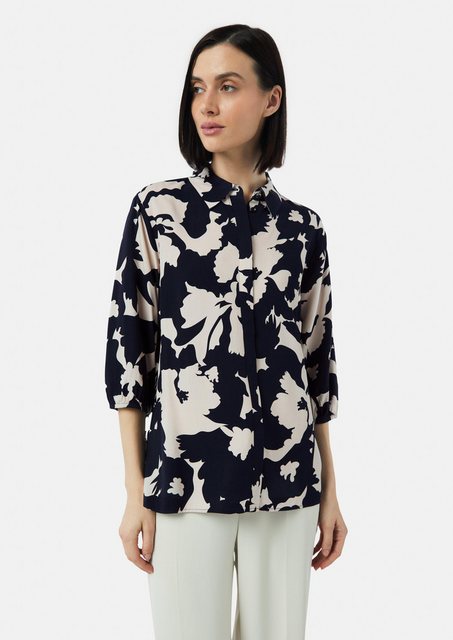 Comma 3/4-Arm-Shirt Viskosebluse mit All-over-Print und 3/4-Ärmeln günstig online kaufen