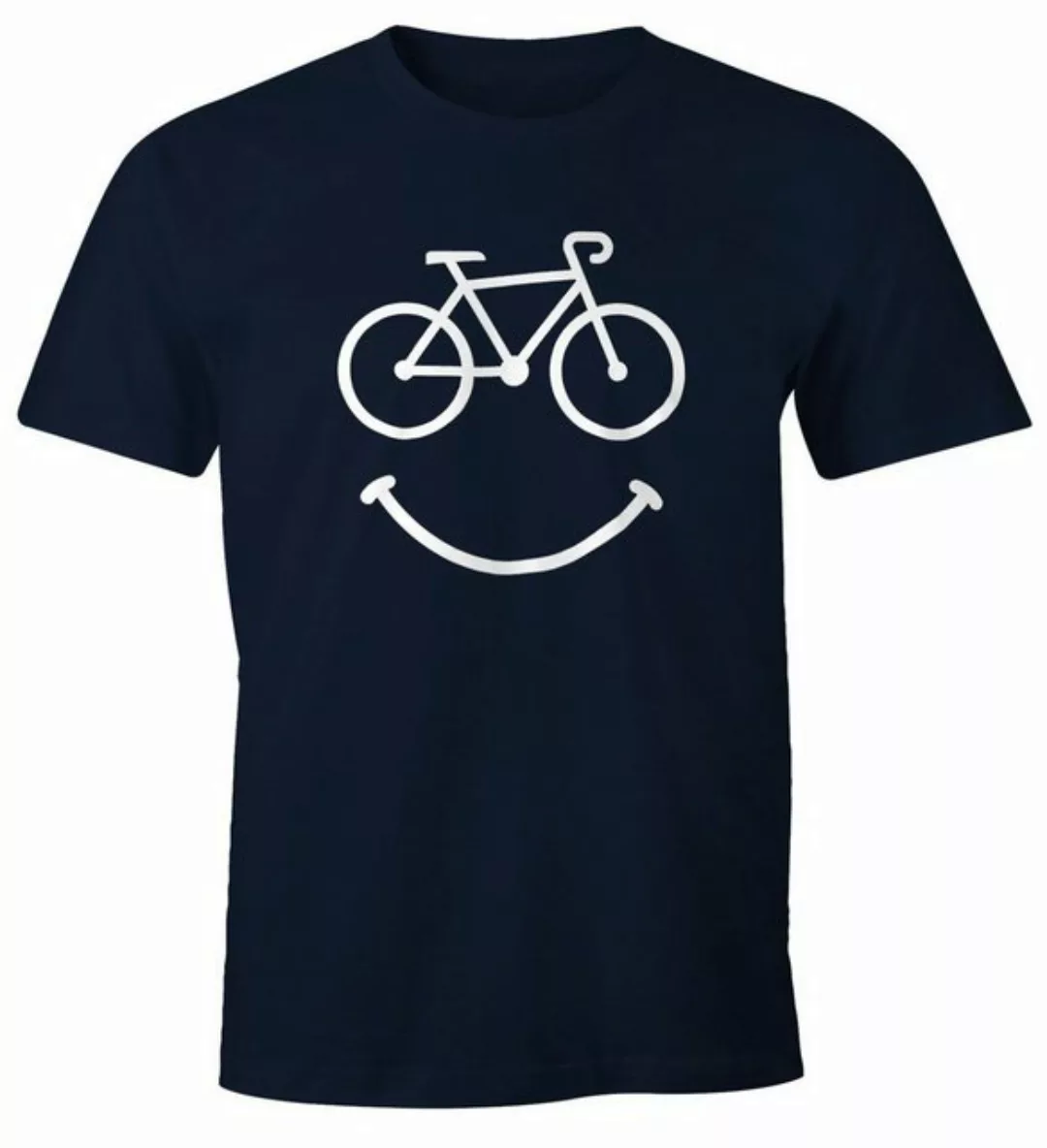 MoonWorks Print-Shirt Fahrrad Herren T-Shirt Smile Happy Bike Radfahren Fun günstig online kaufen