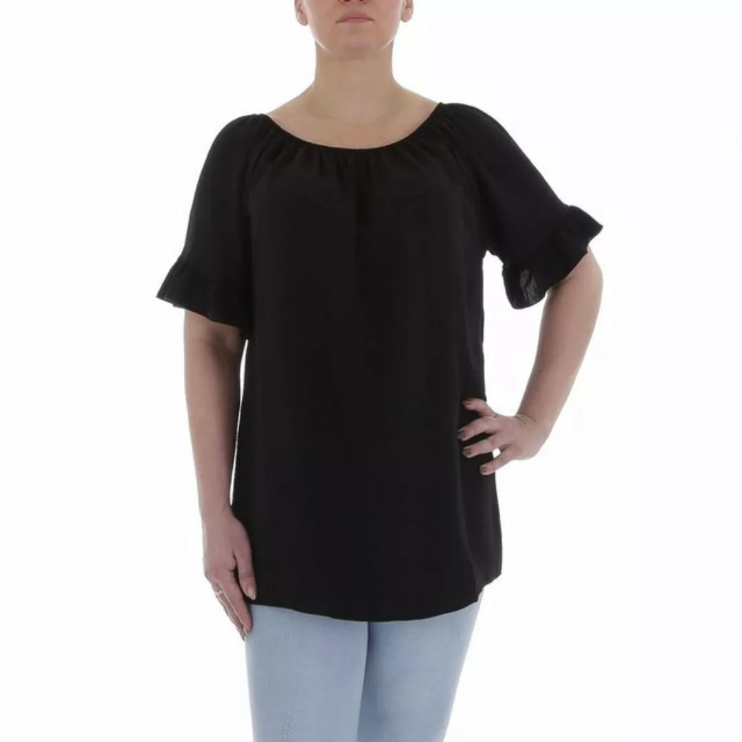 Ital-Design Kurzarmbluse Damen Elegant Bluse in Schwarz günstig online kaufen