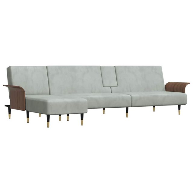 vidaXL Sofa Schlafsofa in L-Form Hellgrau 279x140x70 cm Samt Chaiselongue S günstig online kaufen