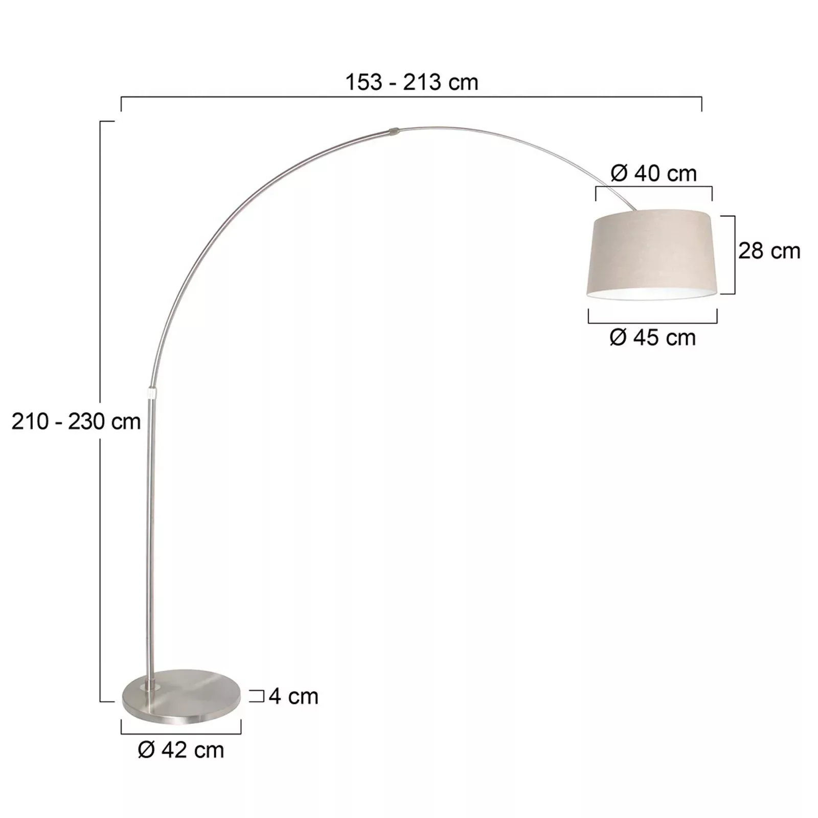 Bogen-Stehlampe Sparkled Light silber/schlamm günstig online kaufen