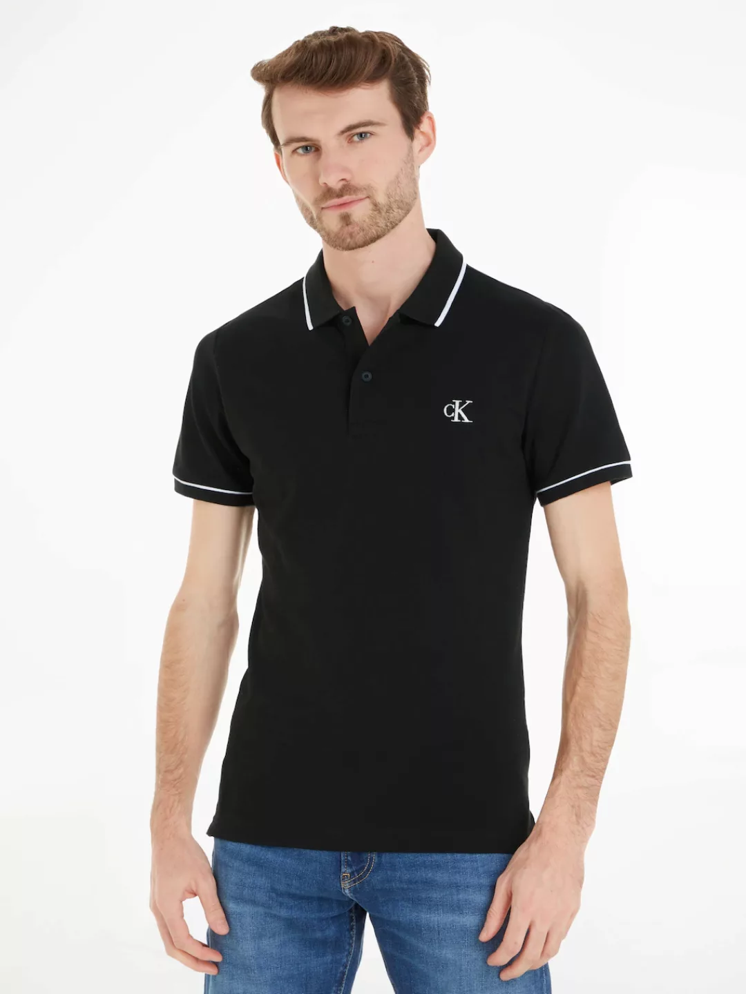 Calvin Klein Jeans Poloshirt "CK ESSENTIAL TIPPING SLIM POLO" günstig online kaufen