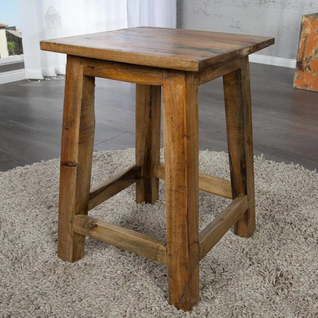 Sitzhocker BORNEO aus recyceltem Teakholz massiv - Komplett montiert! günstig online kaufen