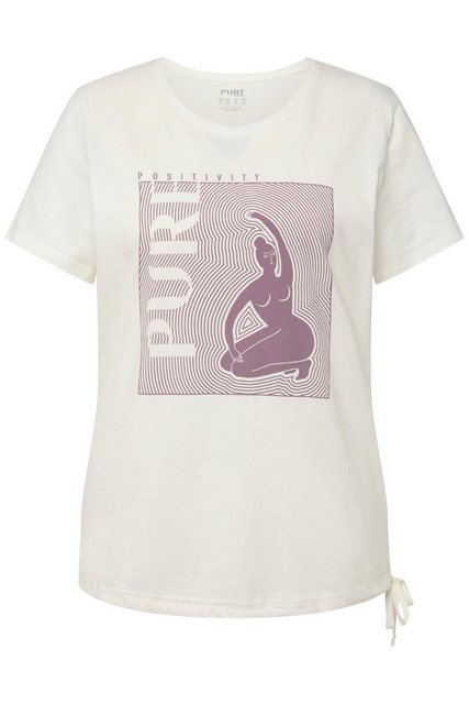 Ulla Popken Rundhalsshirt Yoga-T-Shirt Rundhals PURE Halbarm Biobaumwolle günstig online kaufen