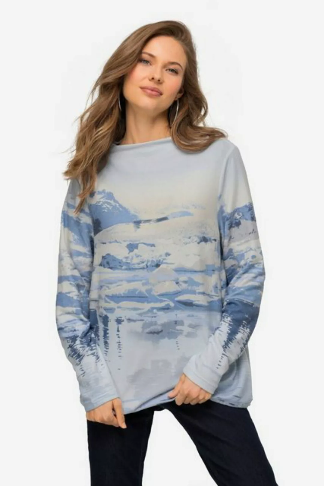 Laurasøn Sweatshirt Sweatshirt maritimer Print Stehkragen Langarm günstig online kaufen
