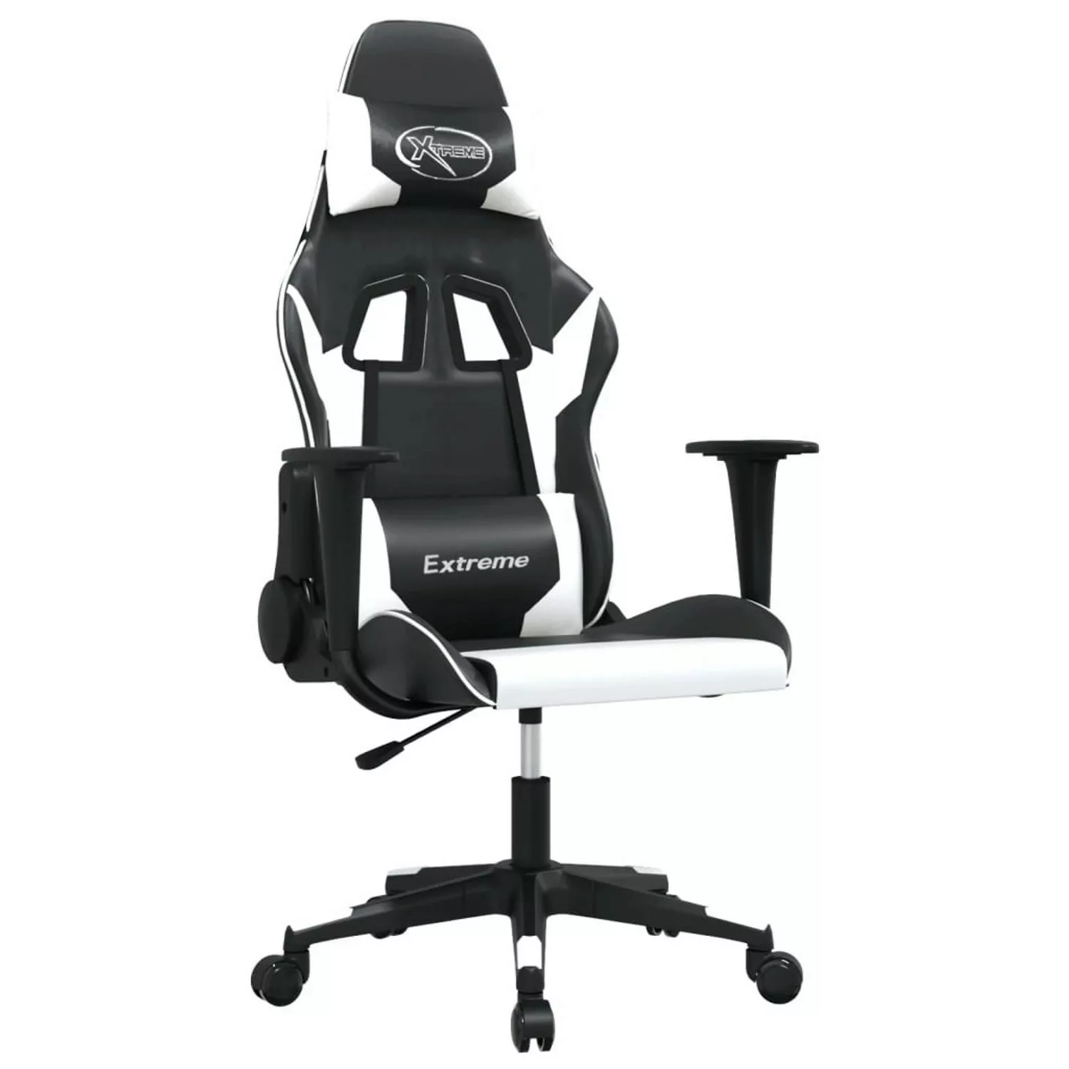 vidaXL Gaming-Stuhl mit Massagefunktion Schwarz und Weiß Kunstleder Modell günstig online kaufen