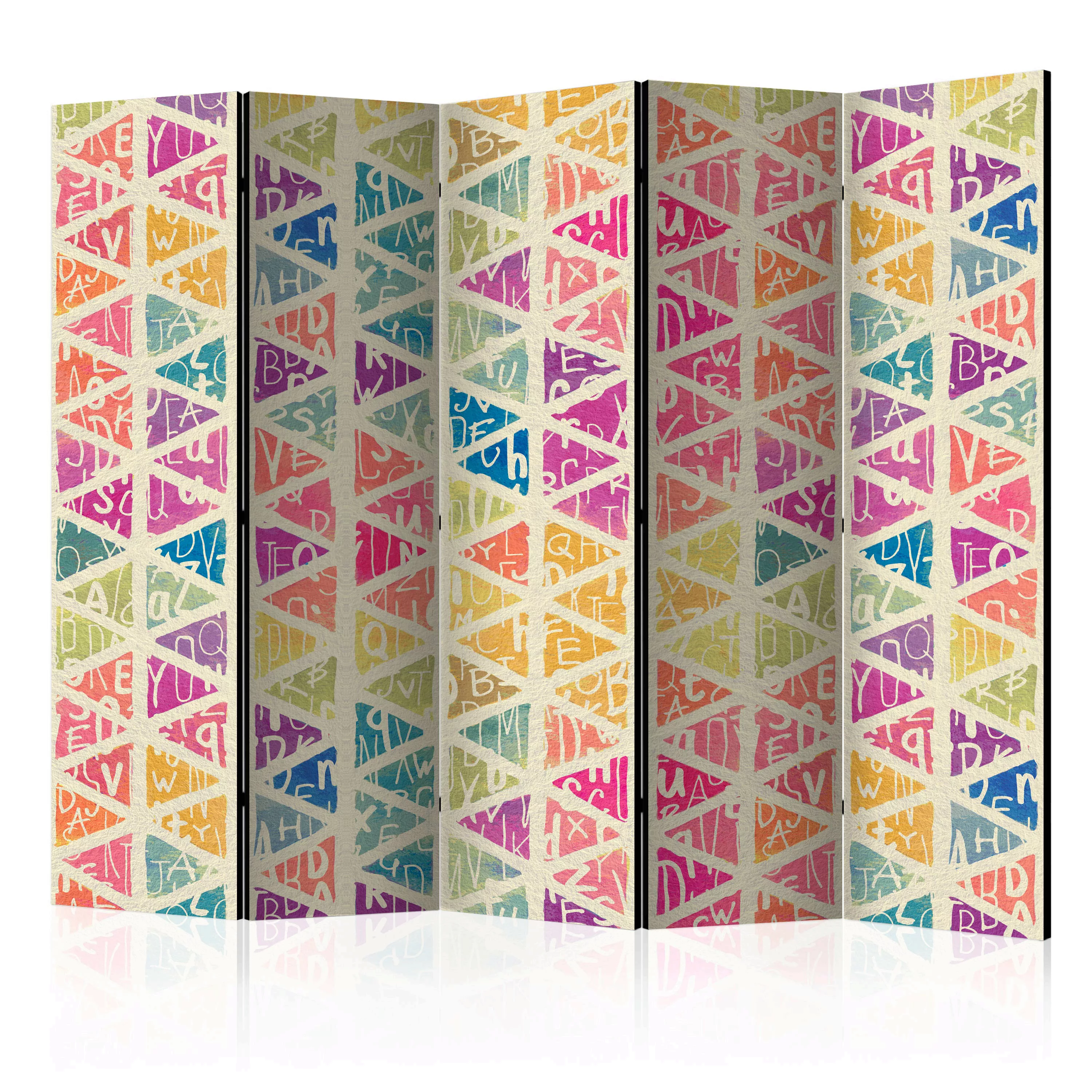 5-teiliges Paravent - Letters Nad Triangles Ii [room Dividers] günstig online kaufen