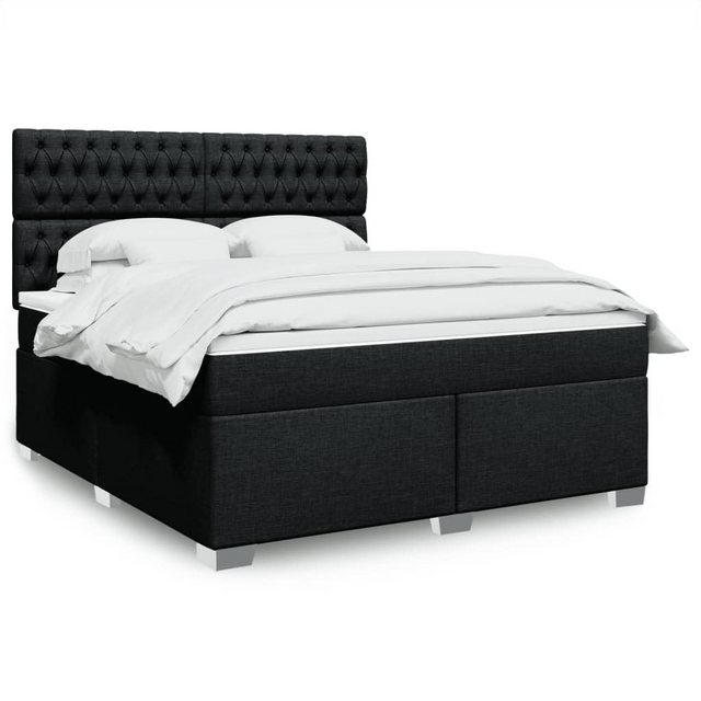 vidaXL Boxspringbett, Boxspringbett mit Matratze Schwarz 180x200 cm Stoff günstig online kaufen