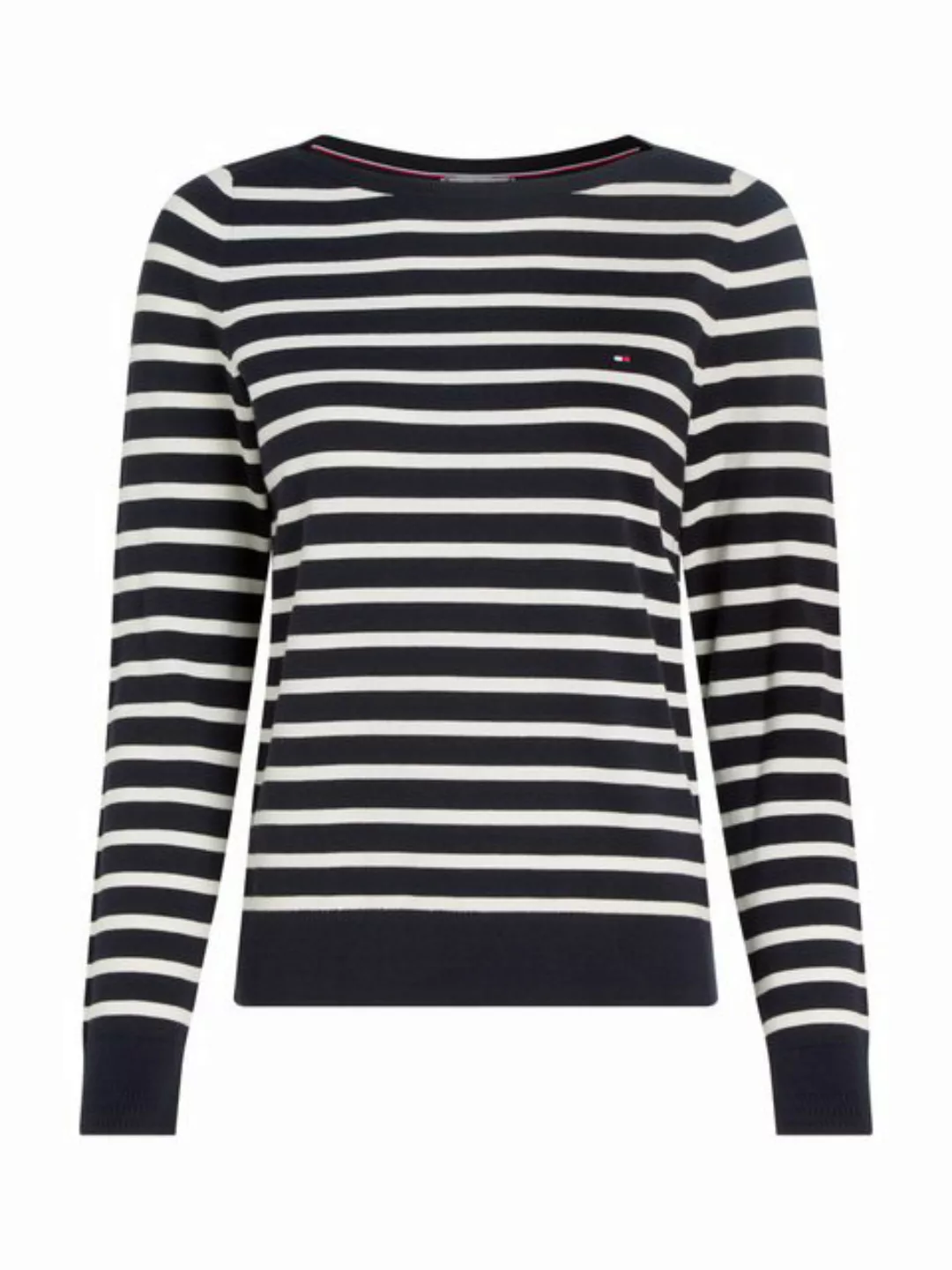 Tommy Hilfiger Strickpullover CO JERSEY STITCH BOAT-NK SWEATER mit Tommy Hi günstig online kaufen