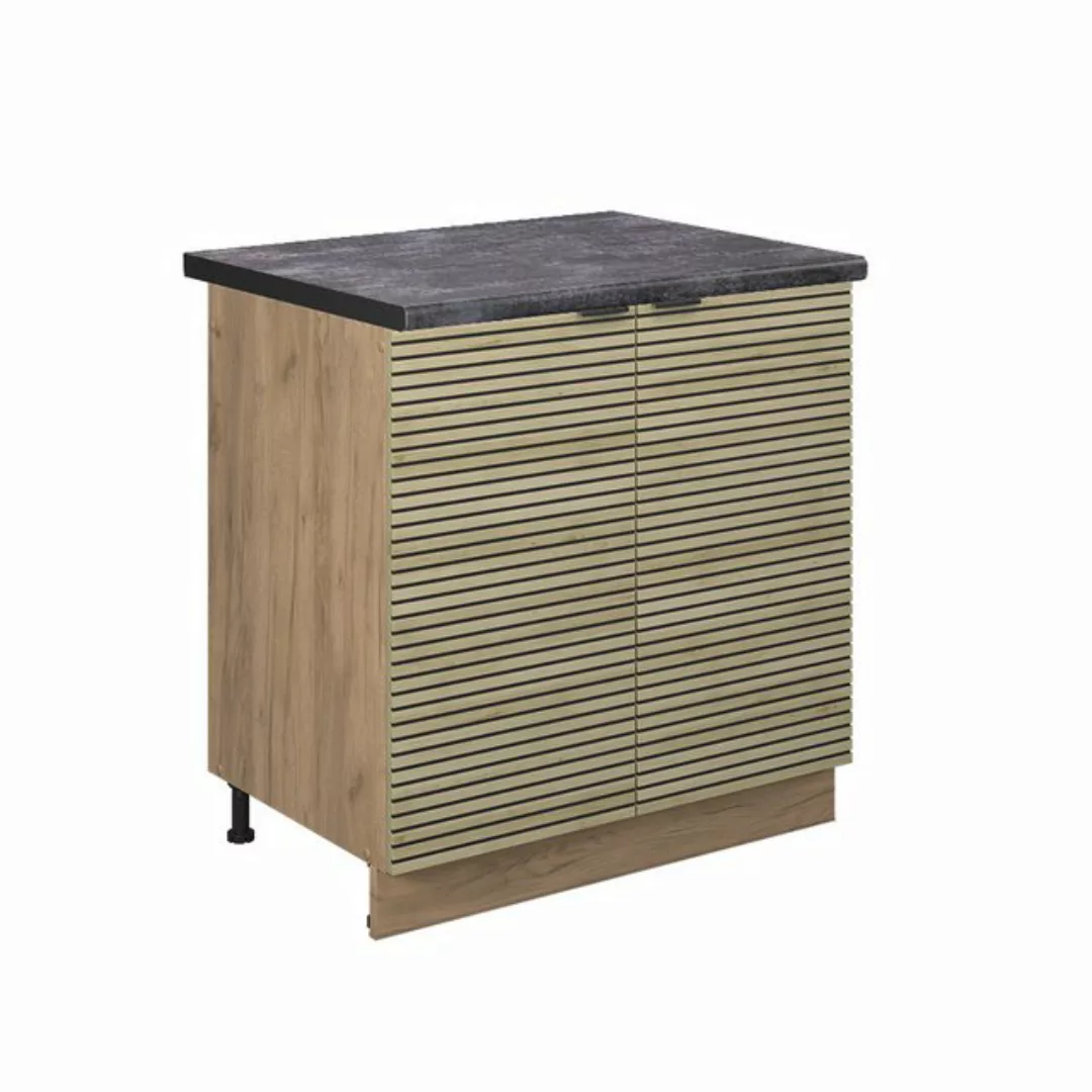 Vicco Spülenunterschrank Fame-Line, Eiche Paneel/Goldkraft Eiche, 80 cm, AP günstig online kaufen