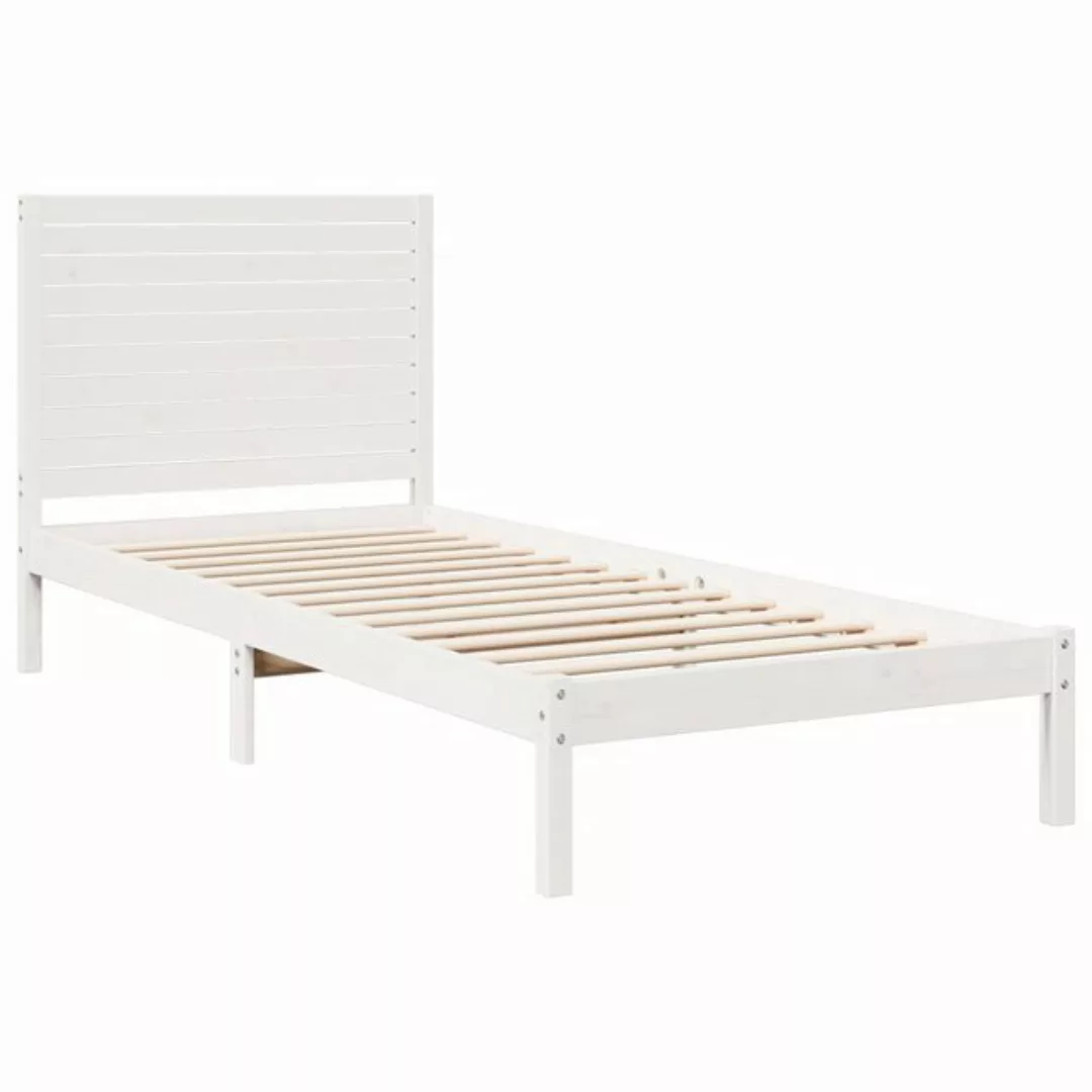 vidaXL Bett Massivholzbett Extra Lang ohne Matratze Weiß 100x210 cm günstig online kaufen