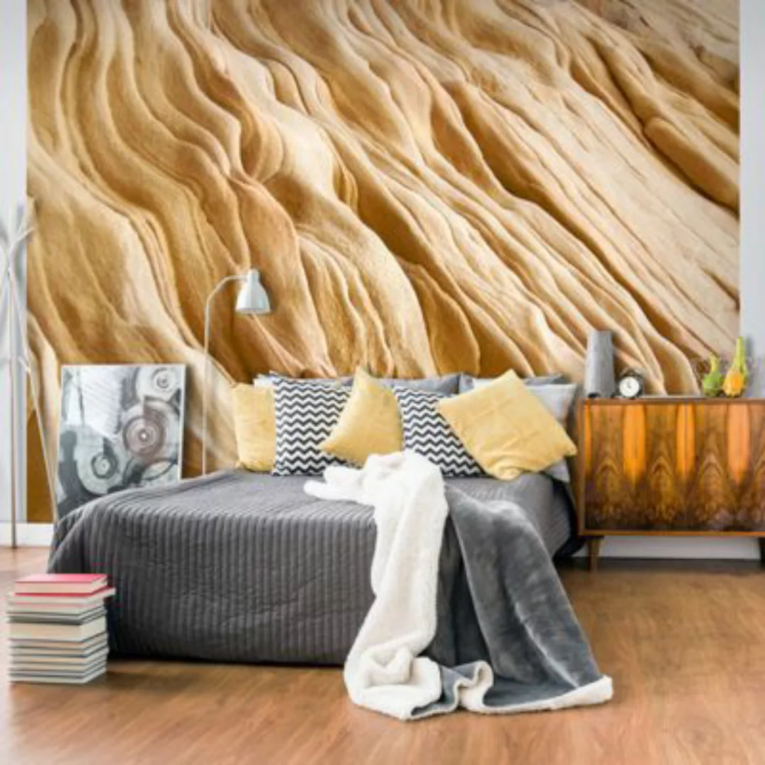 artgeist Fototapete Wavy sandstone forms beige Gr. 300 x 231 günstig online kaufen