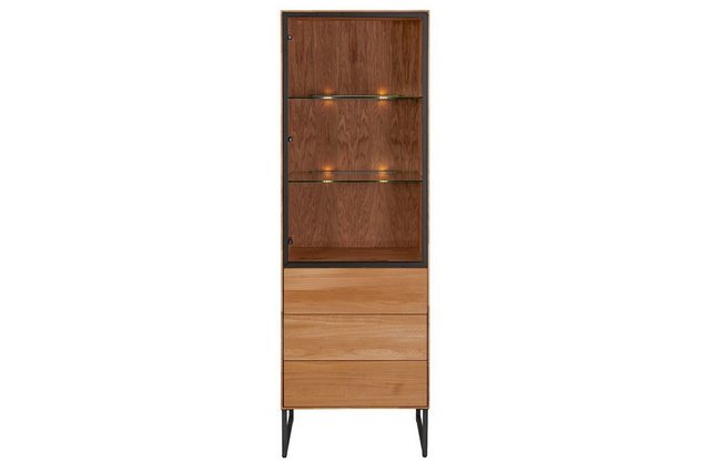 daslagerhaus living Vitrine Vitrinenschrank Stirling Eiche B 62 cm günstig online kaufen