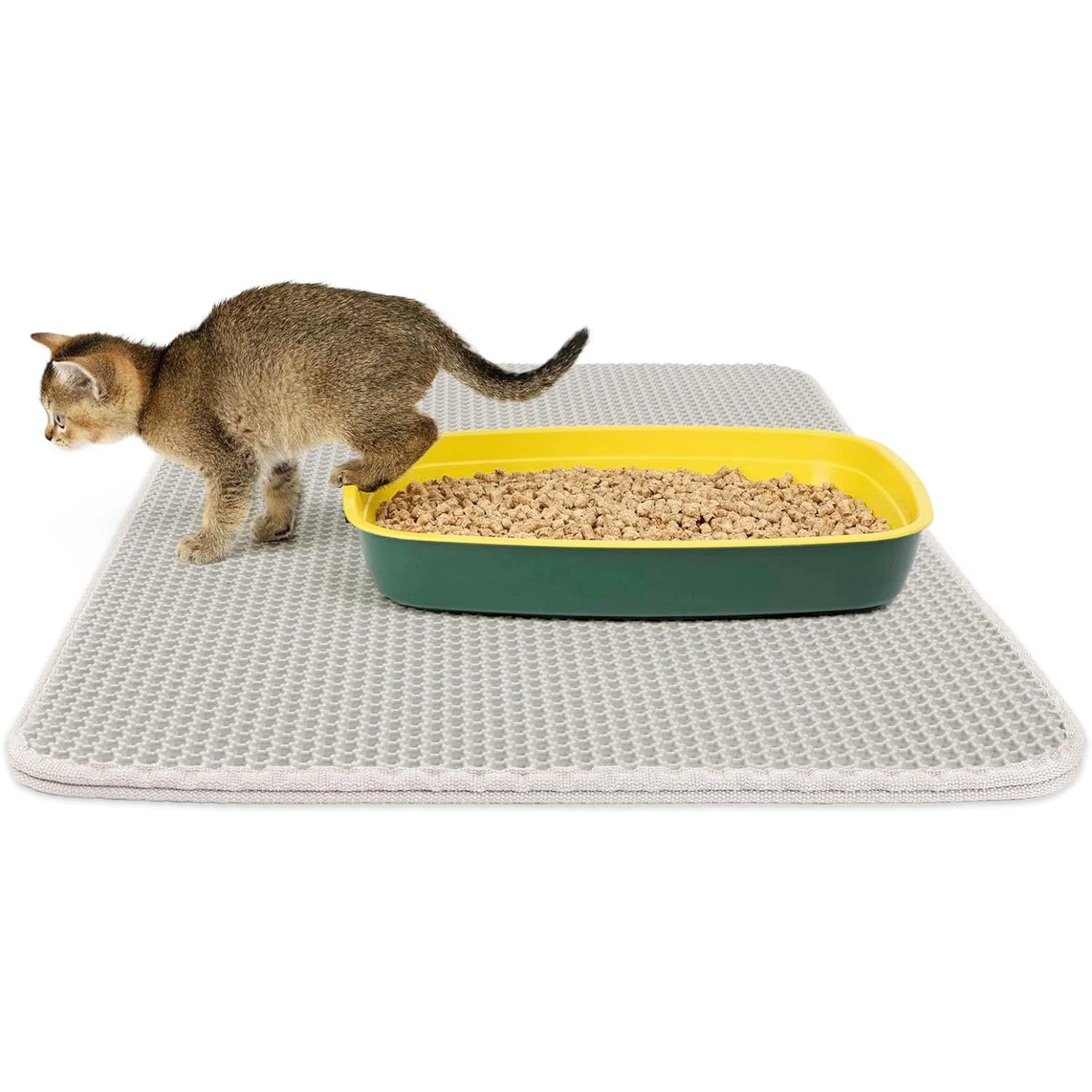 KARAT Katzenstreumatte Charly in Wabendesign Abwaschbar Grau 61 x 38 cm günstig online kaufen