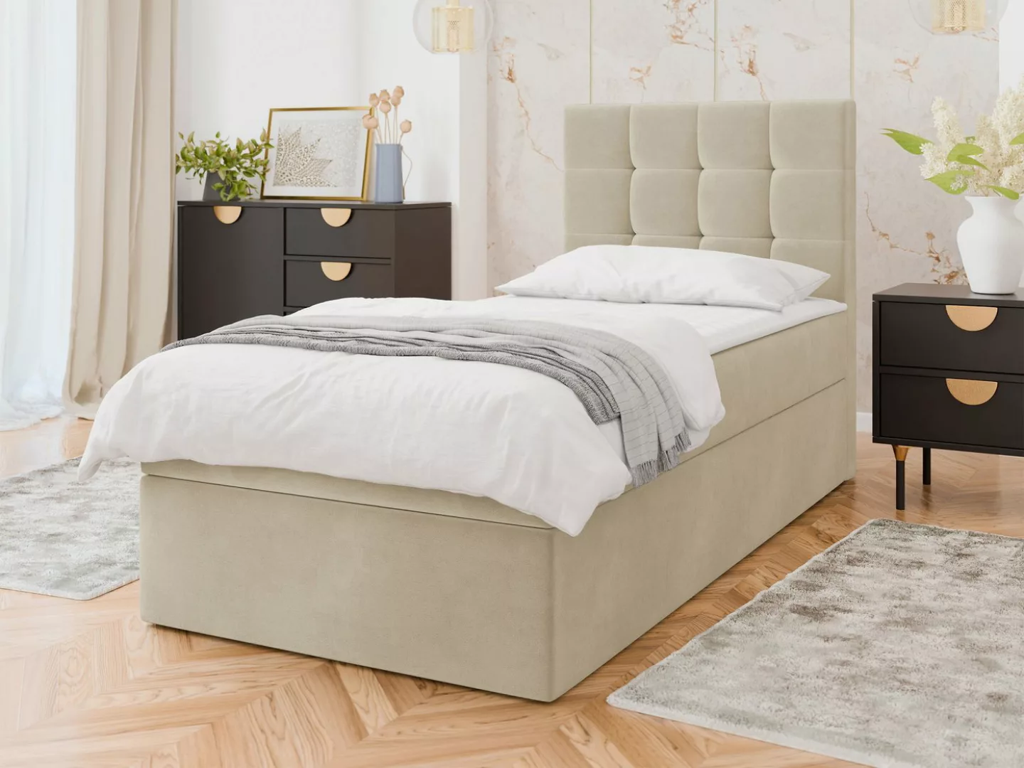 MIRJAN24 Boxspringbett Luanda Single (Bonell-Matratze und Topperr), mit Bet günstig online kaufen