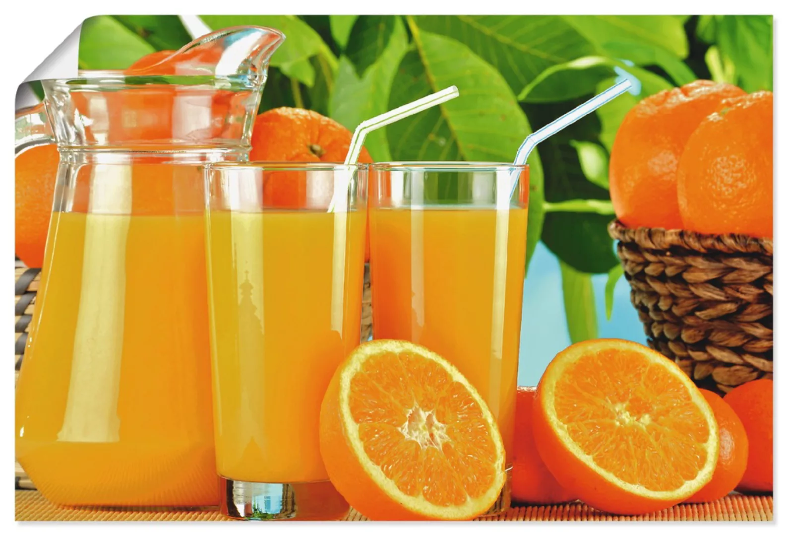 Artland Poster "Gesunder Orangensaft", Getränke, (1 St.), als Alubild, Lein günstig online kaufen