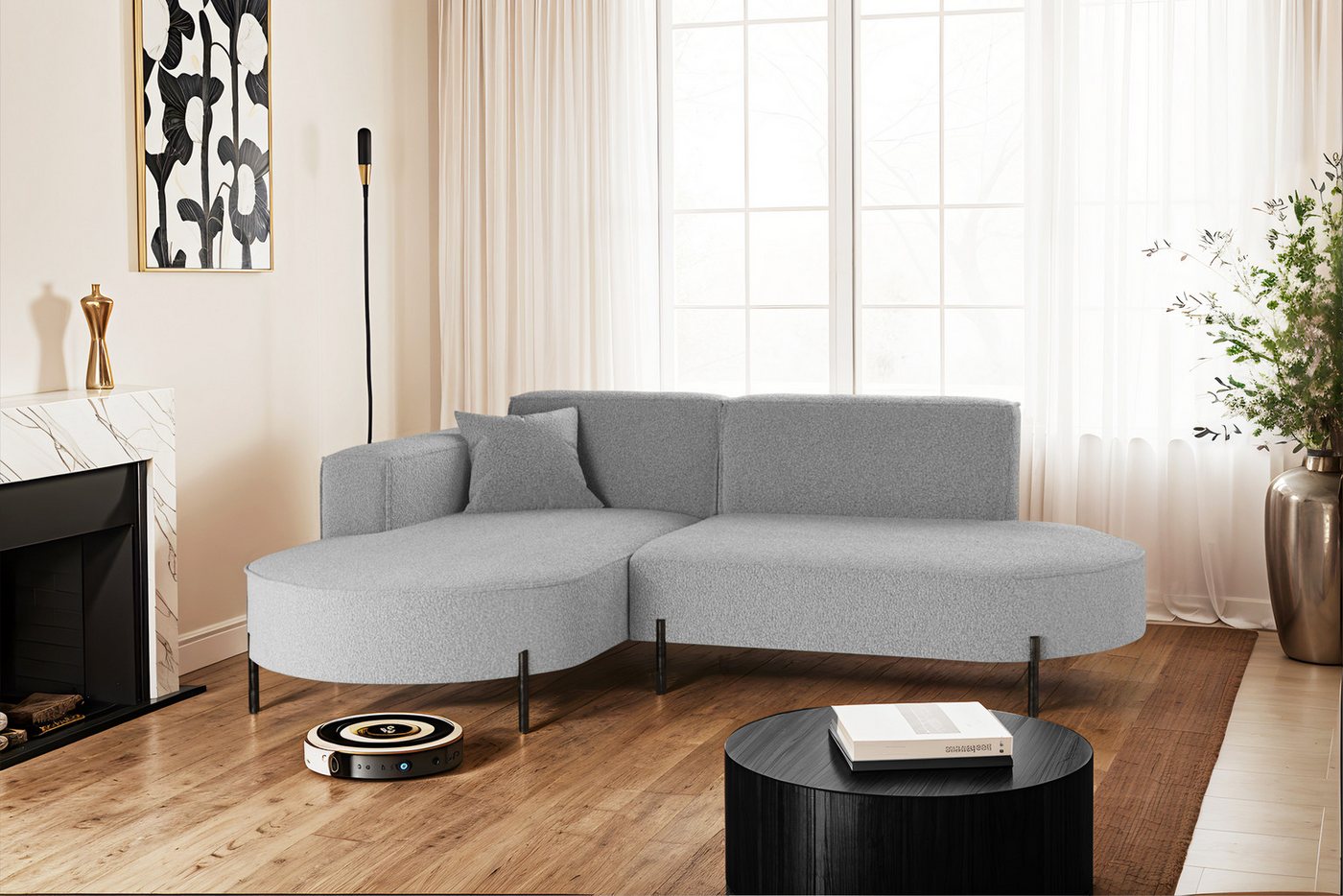 Kaiser Möbel Ecksofa Sofa L-Form Designer Modena Rein stoff Noel, Quelle, P günstig online kaufen