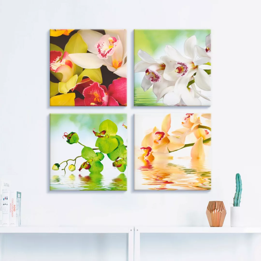 Artland Leinwandbild "Orchideen Blumen", Blumen, (4 St.) günstig online kaufen