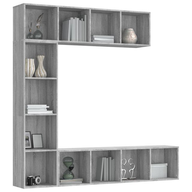 vidaXL TV-Schrank 3-tlg Bücherregal-TV-Schrank-Set Grau Sonoma 180x30x180 c günstig online kaufen