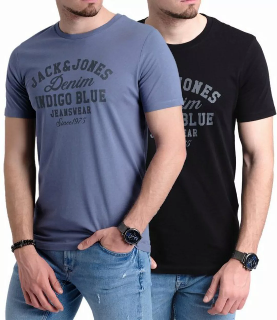 Jack & Jones Print-Shirt (Set) Doppelpack Logo T-Shirt aus Baumwolle günstig online kaufen