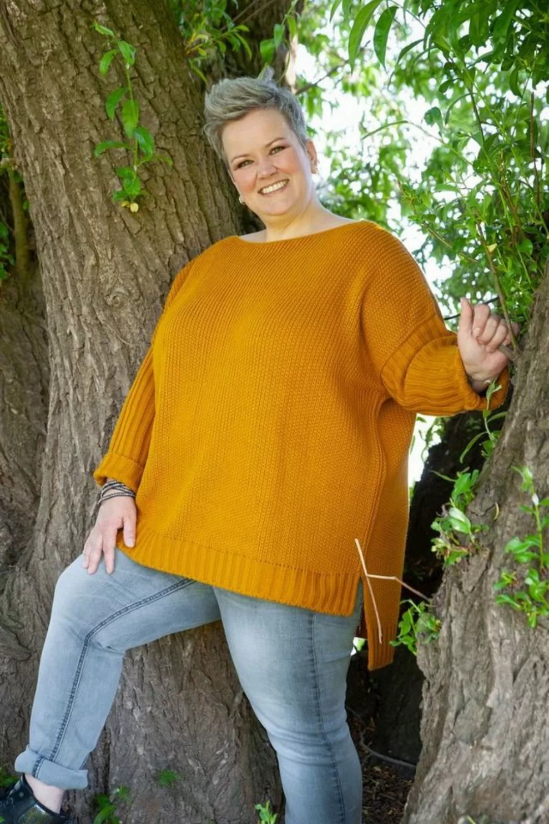 Knit Factory Strickponcho Kylie Pullover 46/54 Glatt Gelb (1-tlg) Strickwar günstig online kaufen