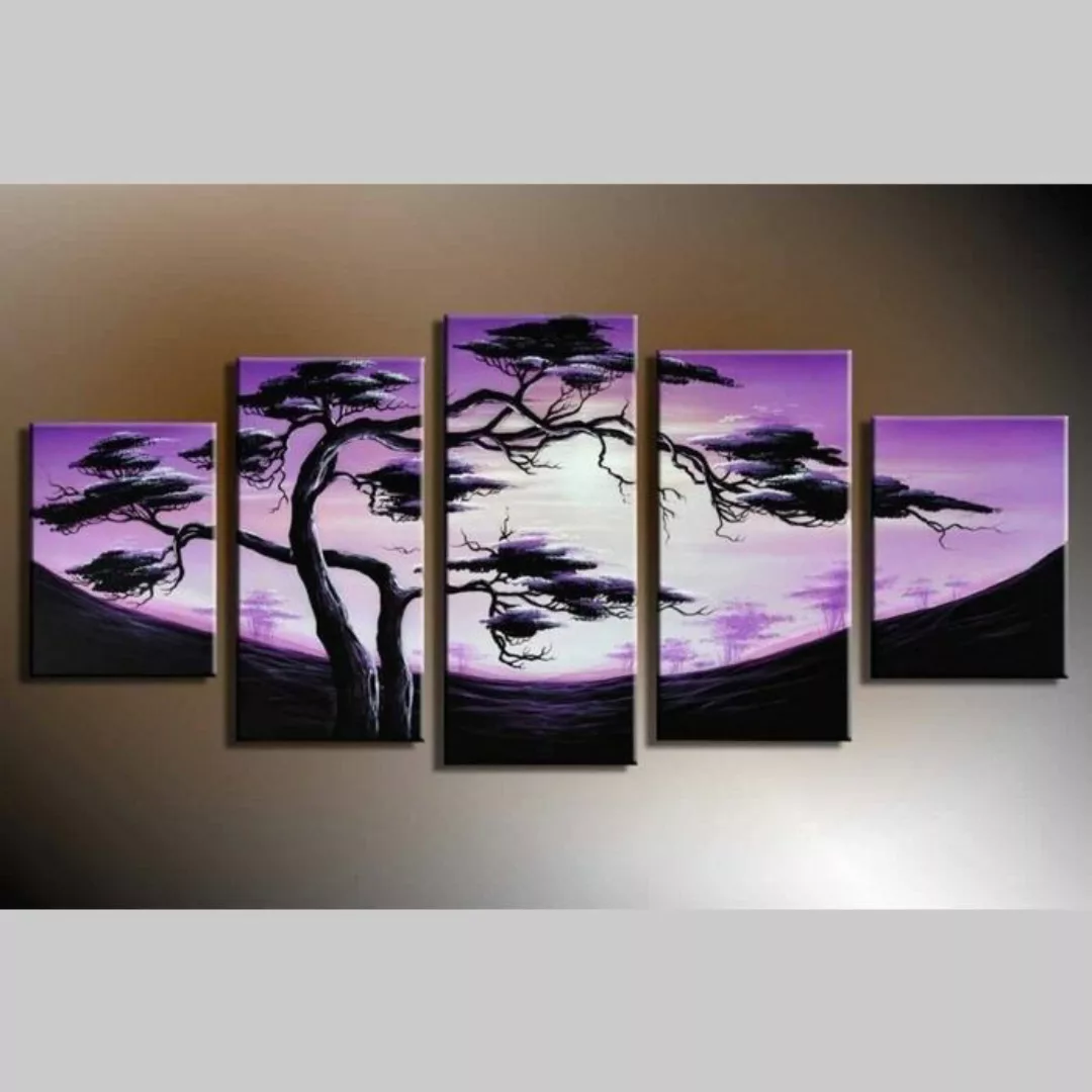 5 Leinwandbilder AFRIKA Baum (12) 150 x 70cm Handgemalt günstig online kaufen