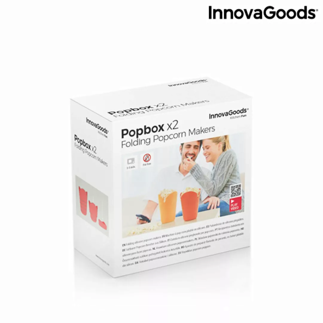 Popcorn-bereiter, Faltbar, Silikon Popbox Innovagoods (2er Pack) günstig online kaufen