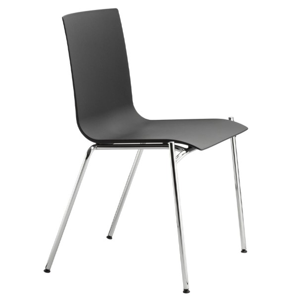 THONET S 55 PF Evo Konferenzstuhl mit Armlehnen schwarz | Gestell chrom günstig online kaufen