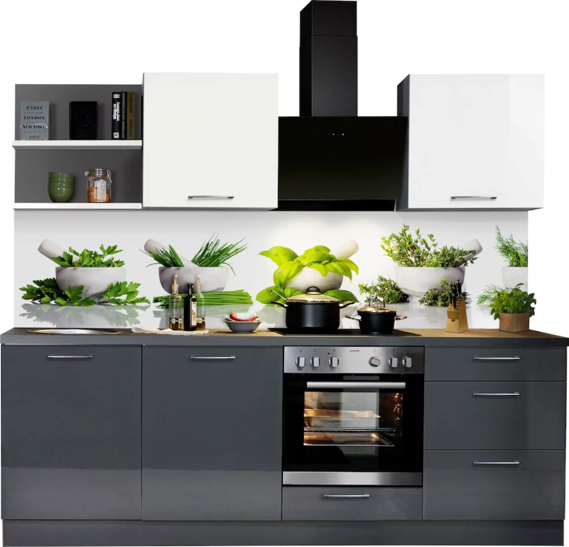 KOCHSTATION Küchenzeile ""KS-Jena", vormontiert, Breite 240 cm", mit Soft-C günstig online kaufen