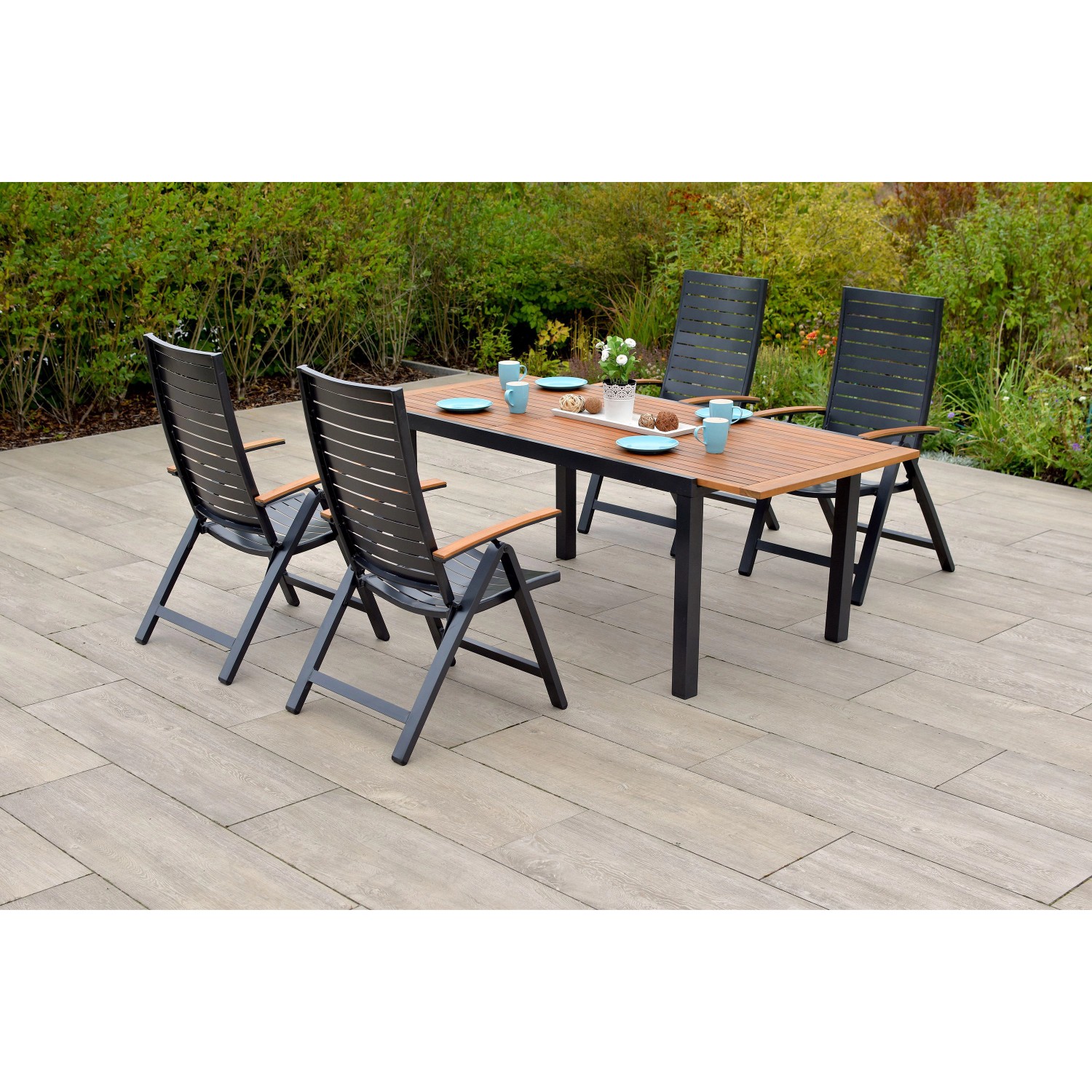 Merxx Astros Set 5-tlg. Gartentisch Ausziehbar 150/200 x 90 cm günstig online kaufen